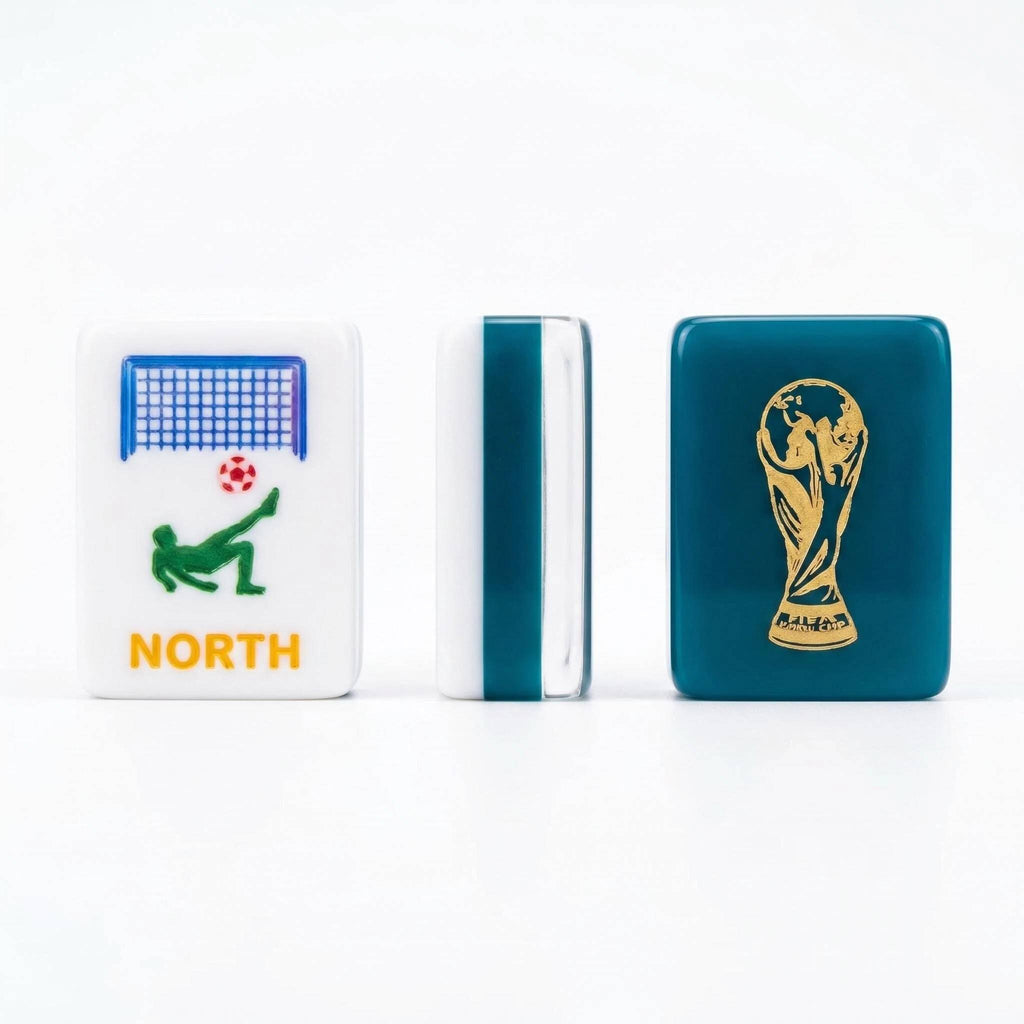 Bespoke Artisan Soccer Theme American Mahjong Set Luxury Acrylic 160 Tiles World Cup Collection Mahjong for Players