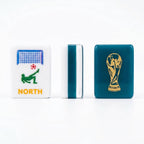 Bespoke Artisan Soccer Theme American Mahjong Set Luxury Acrylic 160 Tiles World Cup Collection Mahjong for Players