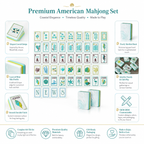 Portable Ocean Theme American Mahjong Set, Acrylic Travel Mahjong Kit, Ideal for Outdoor Activities and Gifts, Perfect for Entertainment