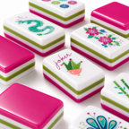 American Mahjong Set, Mahjong Tiles, Random Mahjong Table Mat, Includes Blue Portable Bag, Perfect Gift for Mahjong Lovers