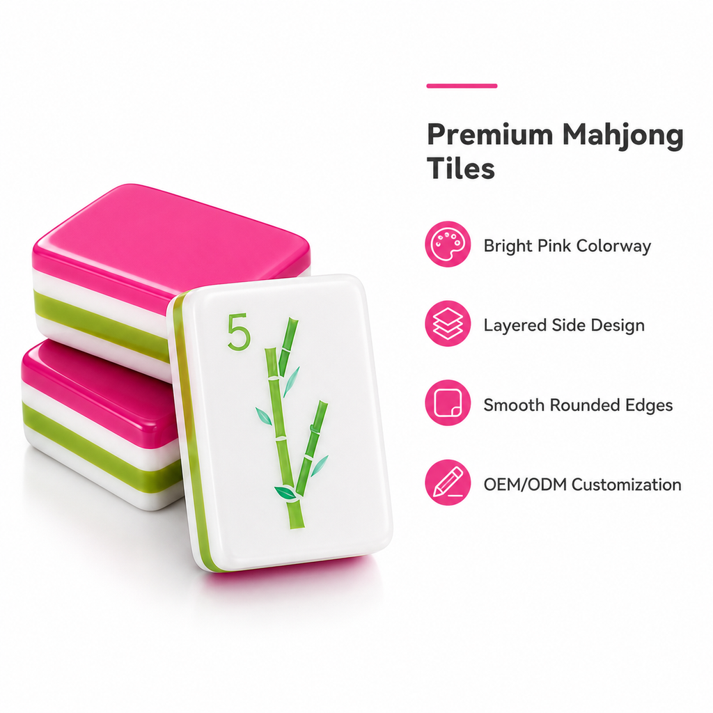 American Mahjong Set, Mahjong Tiles, Random Mahjong Table Mat, Includes Blue Portable Bag, Perfect Gift for Mahjong Lovers