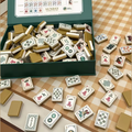 Double-Layer Golden 160pcs Acrylic Luxury Modern Portable Hand-Rubbed Mahjong Tiles Classic Design Durable Water Resistant