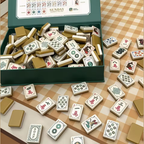Double-Layer Golden 160pcs Acrylic Luxury Modern Portable Hand-Rubbed Mahjong Tiles Classic Design Durable Water Resistant