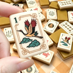 Double-Layer Golden 160pcs Acrylic Luxury Modern Portable Hand-Rubbed Mahjong Tiles Classic Design Durable Water Resistant