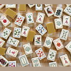 Double-Layer Golden 160pcs Acrylic Luxury Modern Portable Hand-Rubbed Mahjong Tiles Classic Design Durable Water Resistant
