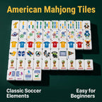 Bespoke Artisan Soccer Theme American Mahjong Set Luxury Acrylic 160 Tiles World Cup Collection Mahjong for Players