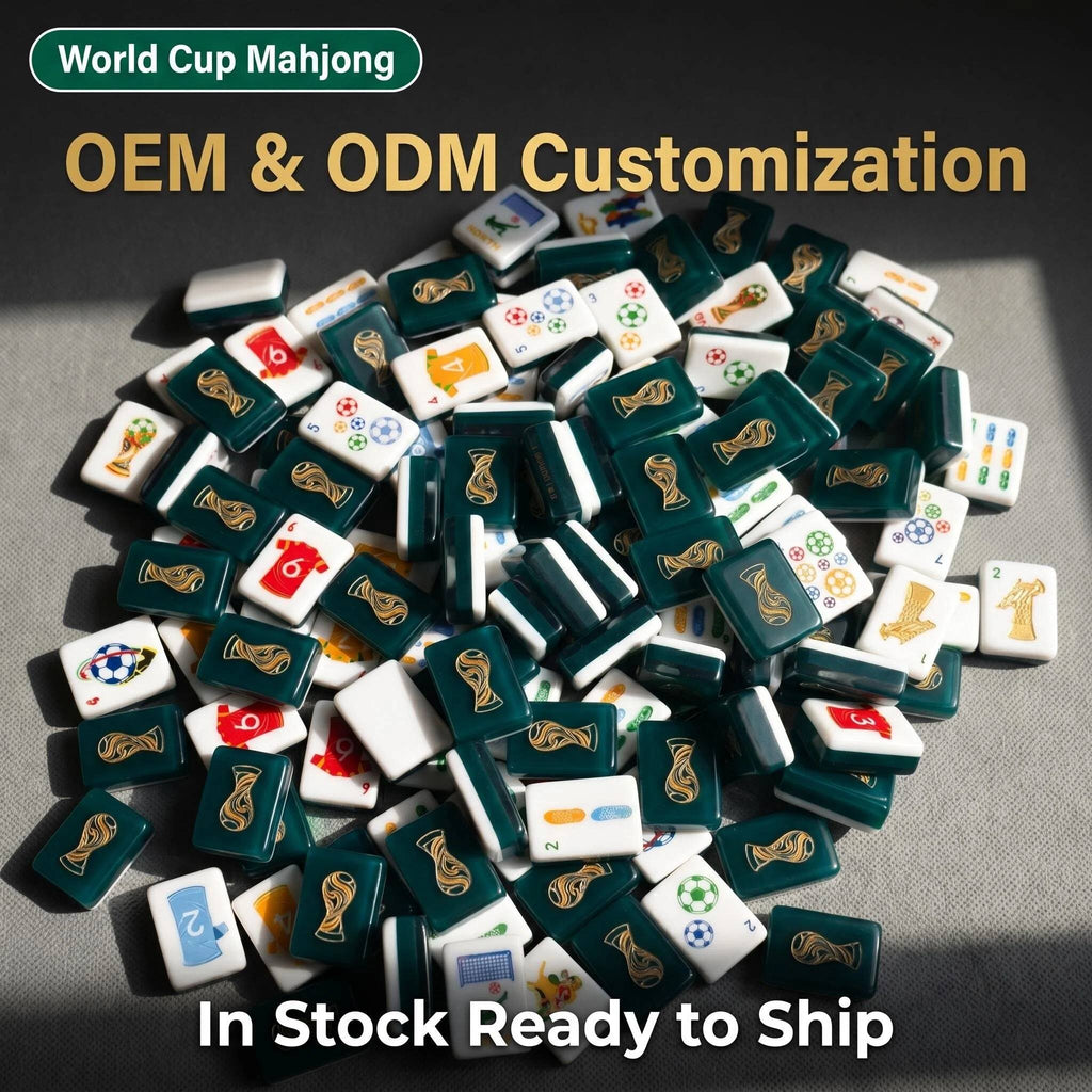 Bespoke Artisan Soccer Theme American Mahjong Set Luxury Acrylic 160 Tiles World Cup Collection Mahjong for Players