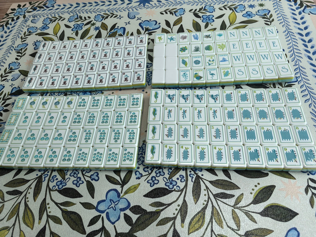 Portable Ocean Theme American Mahjong Set, Acrylic Travel Mahjong Kit, Ideal for Outdoor Activities and Gifts, Perfect for Entertainment