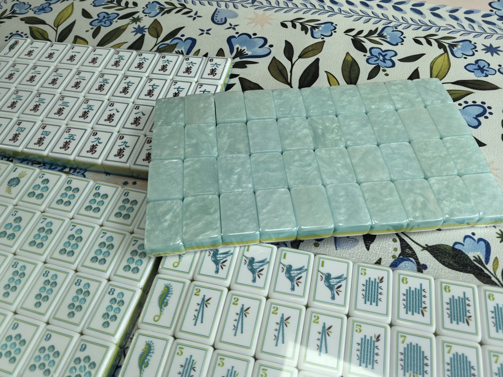 Portable Ocean Theme American Mahjong Set, Acrylic Travel Mahjong Kit, Ideal for Outdoor Activities and Gifts, Perfect for Entertainment